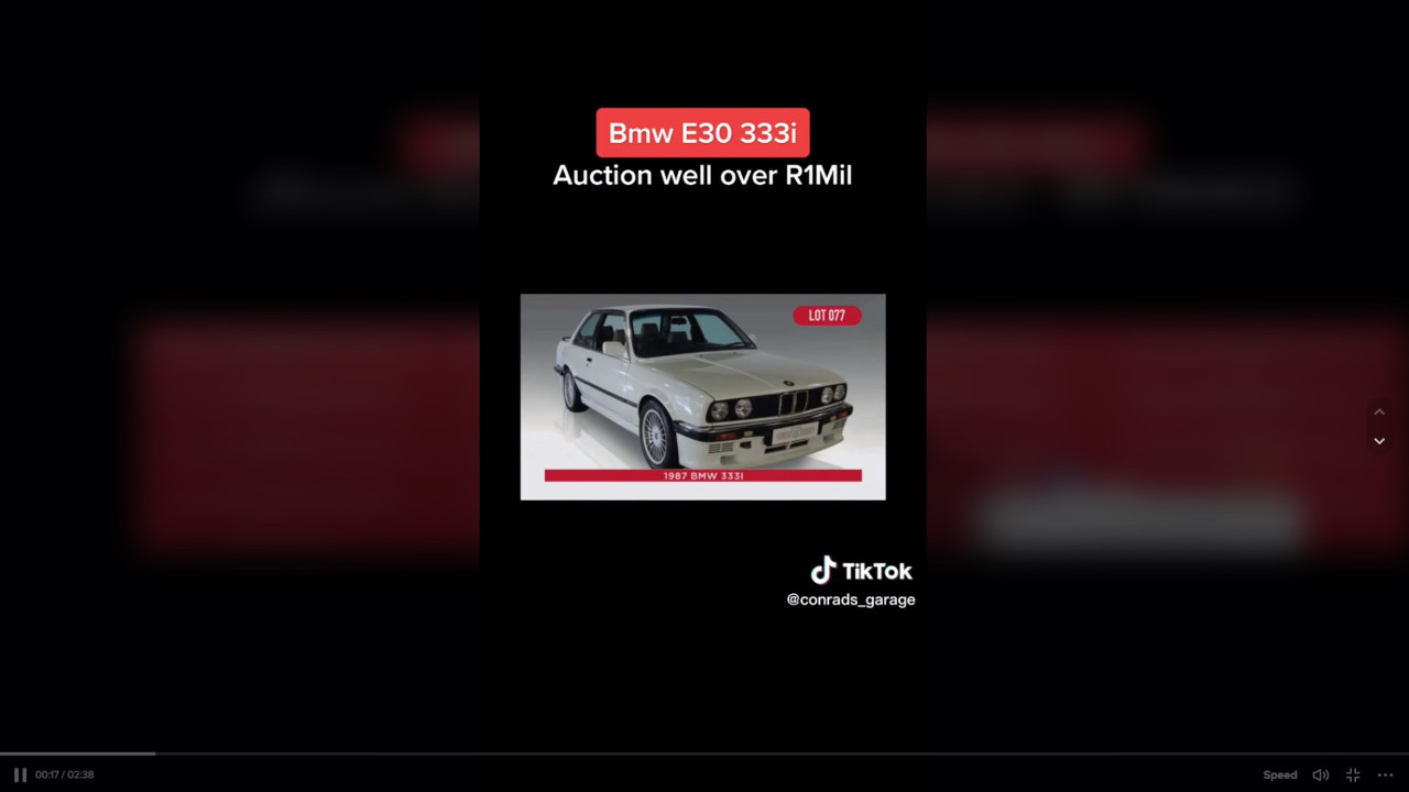 1987 BMW 333i with 98,000km mileage sells for over 1mil at auction