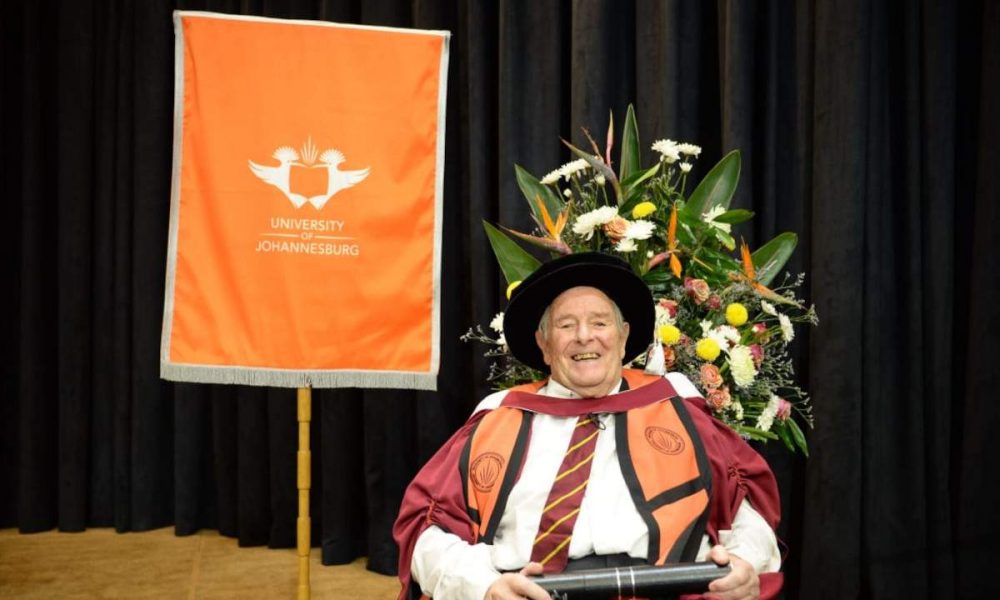 80-year-old received his PhD in engineering management from the University of Johannesburg