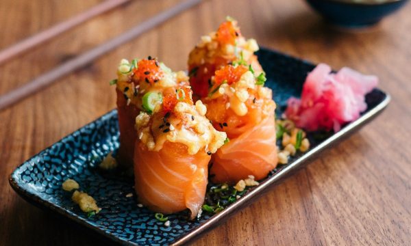 Fresh salmon rose sushi from Momo Kuro - Rosebank restaurants 