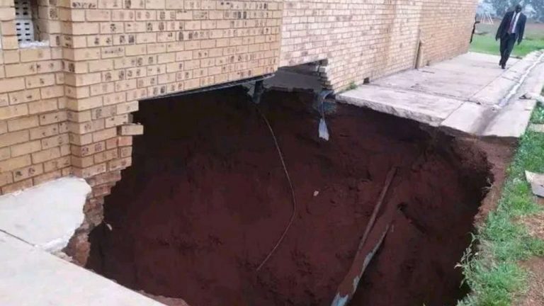 sinkhole in Relebogile Secondary School in Khutsong