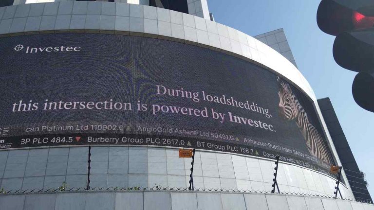 Investec powers traffics lights in Sandton