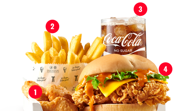 A variety of KFC foods - Gold Reef City Restaurants 