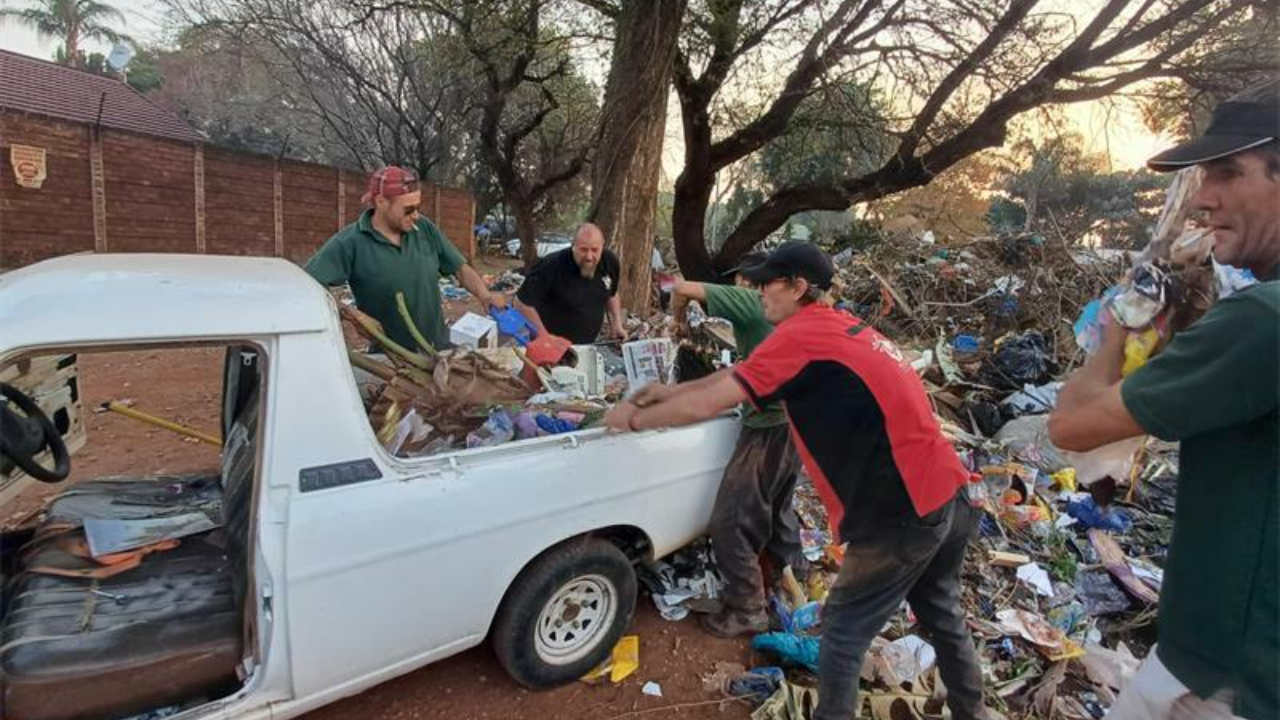 Organisations clear up waste and rubble to dispose of it