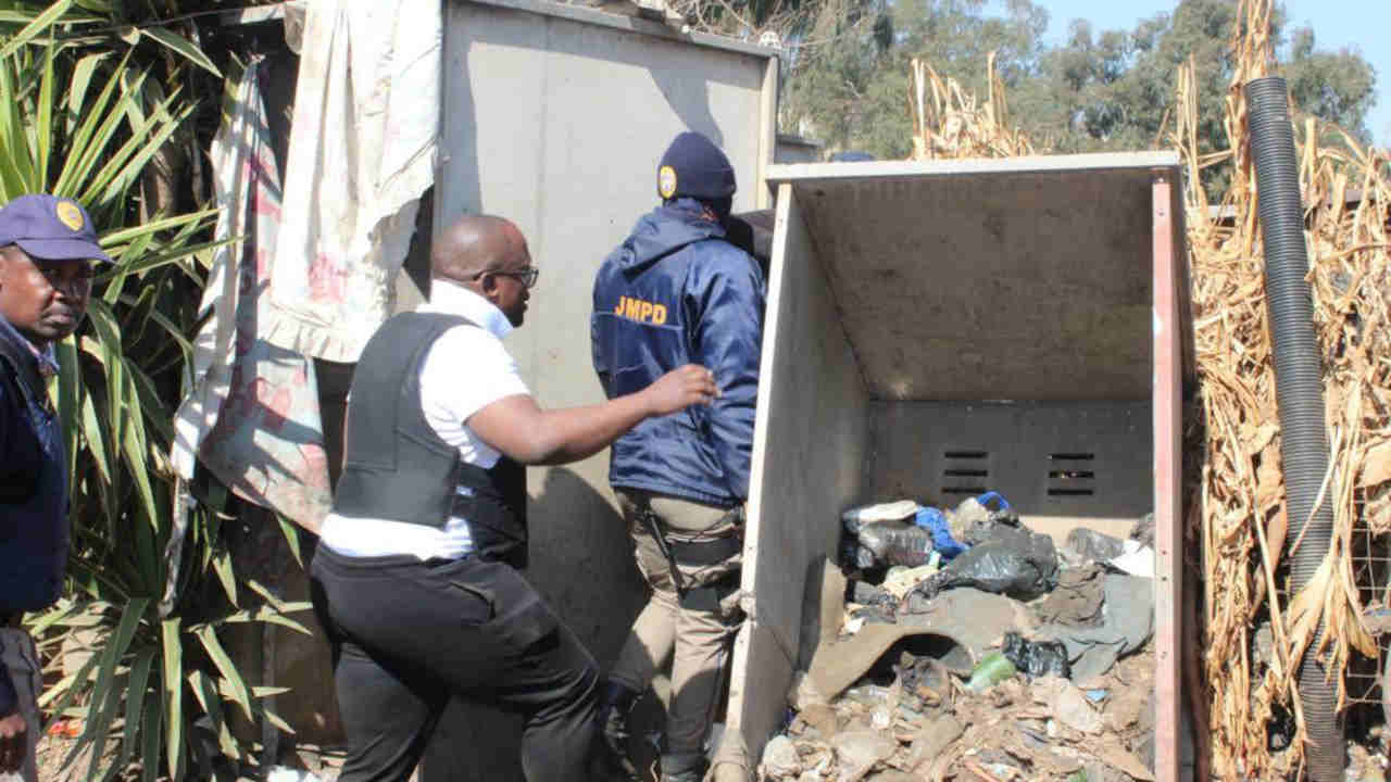 JMPD demolished zama zama shacks