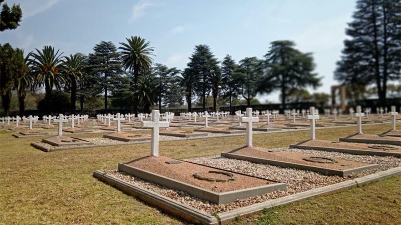 The Italian cemetery in Zonderwater which was originally the prison camp