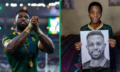 Johannesburg Artist's Viral Siya Kolisi Drawing Receives Mzansi's Love