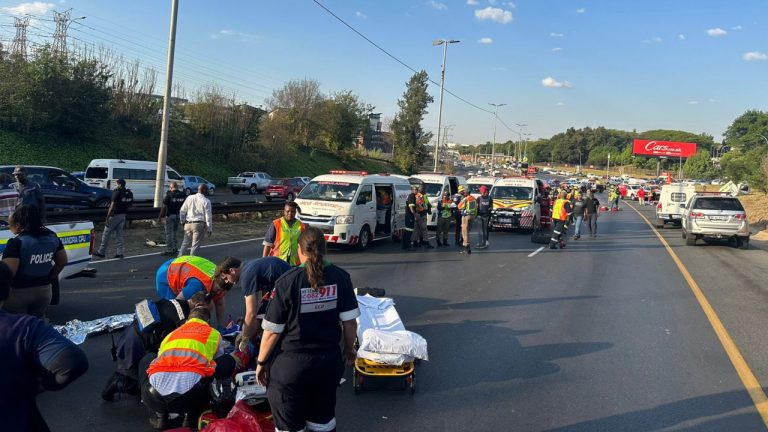 multi-vehicle crash in Johannesburg