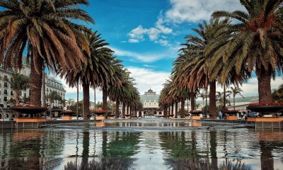 man swam at the Emperor's palace fountain