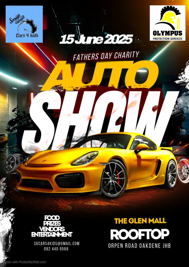 Smith Garage Cars4Kids charity car show, Father’s Day event Johannesburg, classic cars, family-friendly, entertainment, food trucks, kids play area, local event, charity drive, celebrity DJs, community event Johannesburg, Oakdene car show, Johannesburg events June 2025, Joburg ETC