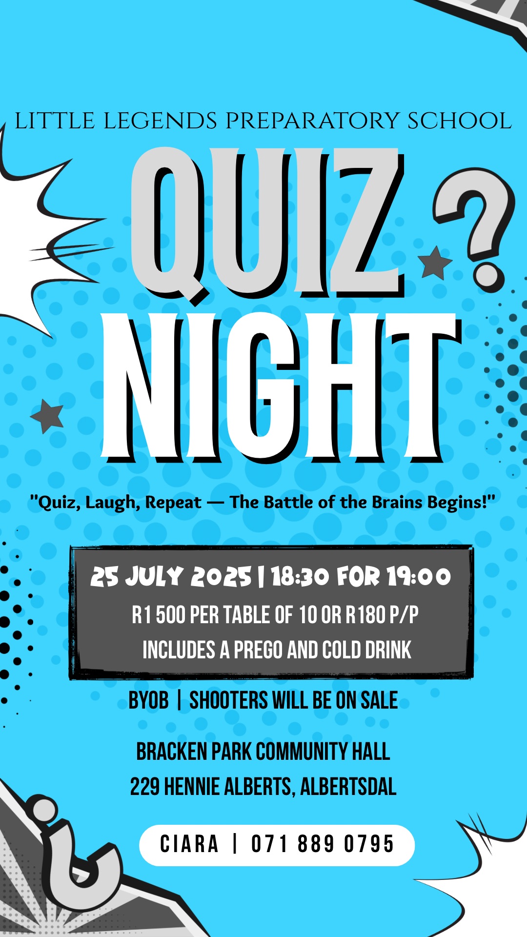 Quiz Night Alberton, Bracken Park Community Hall, Johannesburg trivia night, quiz night with food, local quiz night Gauteng, BYOB quiz night Johannesburg, things to do in Alberton July 2025, community events Gauteng, fun Friday night ideas Joburg, Joburg ETC