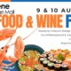 Festival crowd enjoying seafood at Irene Village Mall, woman holding a lobster donut, sushi platter at outdoor food court, wine glass clinking during live music, festival signage and food pop-ups, Centurion locals celebrating Woman’s Day, Joburg ETC