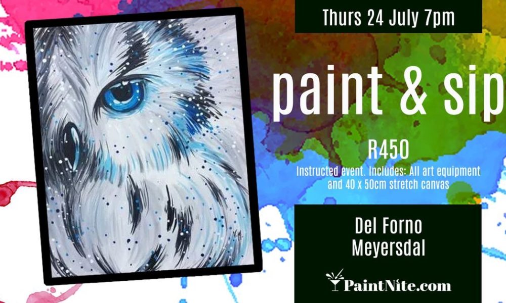 Paint Nite Meyersdal, Del Forno Meyersdal art night, Johannesburg creative events, sip and paint South Africa, Michelle art instructor, Del Forno paint and sip evening, July events Gauteng, Joburg ETC