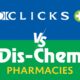 Clicks vs Dis-Chem store growth, South African pharmacy retail, 2025 dividend results Clicks, Dis-Chem stock insights 2025, SA retail expansion, Clicks earnings per share, Dis-Chem turnover growth, Joburg ETC