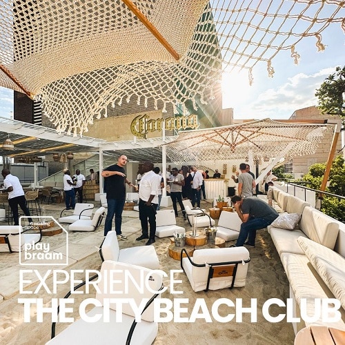 City Beach Club, Braamfontein rooftop venue, Johannesburg beach party, weekend events in Joburg, Corona rooftop bar, DJs in Braamfontein, Play Braamfontein, Joburg ETC