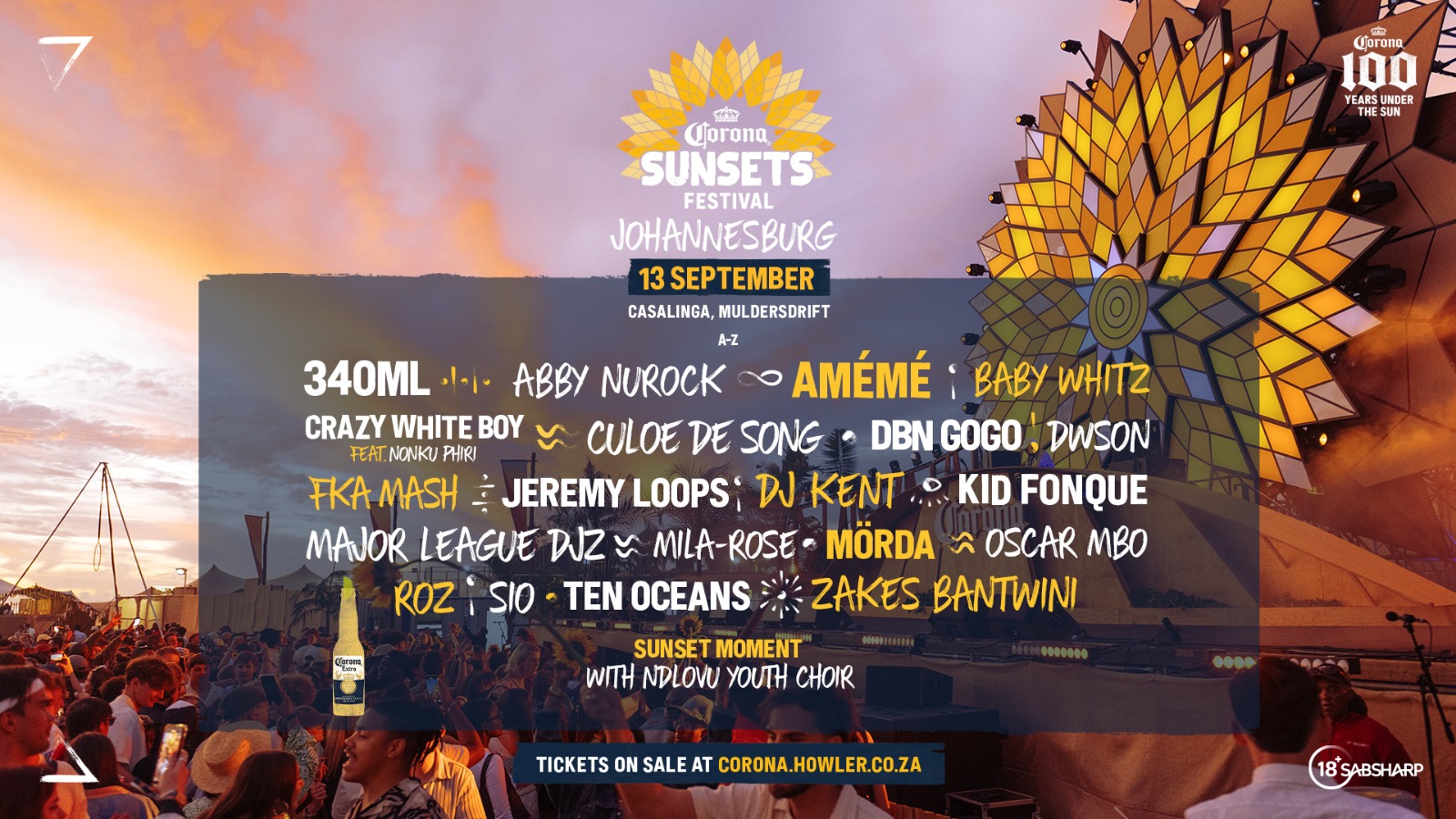 Corona Sunsets Festival Johannesburg 2025, Casalinga Mogale City, live music festival Gauteng, September outdoor events Johannesburg, Roodepoort music festival, Gauteng spring events, dance into the sunset, Joburg live music, South Africa music festivals, Joburg ETC