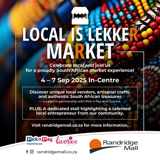 Randridge Mall Local is Lekker Market, Randburg handmade goods, Johannesburg community market, artisanal food stalls Joburg, local crafters Randburg, Randridge Mall events, Joburg ETC