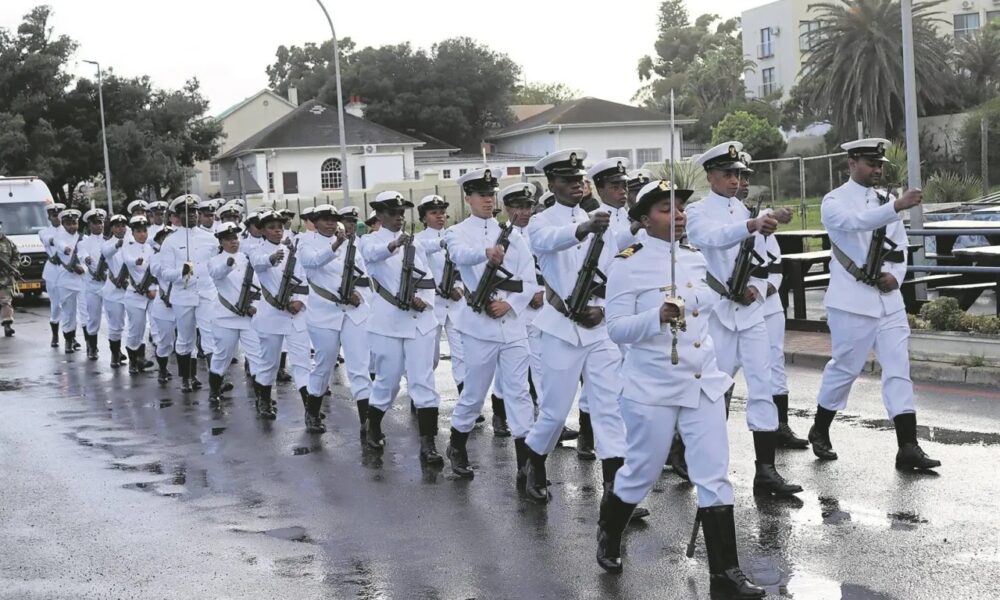 South African Navy officers, passing out parade Gordon’s Bay, naval college South Africa, Vice Admiral Monde Lobese speech, Captain Judy Gail Rustin-Patric address, proud military families South Africa, naval training tradition South Africa, Joburg ETC