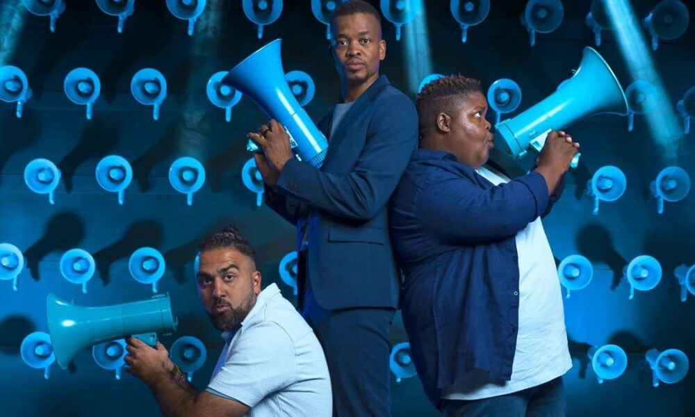 The F-Show Showmax, Mpho Popps comedy South Africa, Sanlam financial literacy show, Khanyisa Bunu stand-up, Vafa Naraghi performance, laughing about money South Africa, comedy financial lessons, Joburg ETC