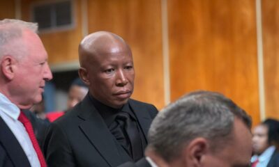 Julius Malema firearm case, Malema in East London court, EFF supporters in red, Mdantsane rally rifle incident, Malema judgment September 2025, South African politics trial, Joburg ETC