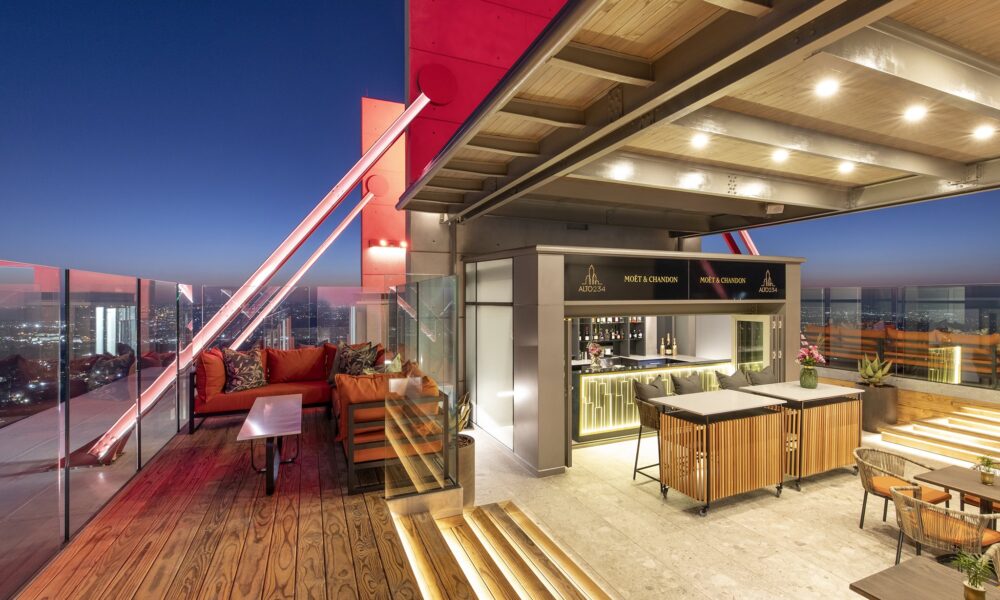 Alto234 rooftop bar Johannesburg, The Leonardo Sandton skyline, sunset cocktails Joburg, panoramic city views Johannesburg, luxury rooftop experience, rooftop dining Sandton, Joburg ETC