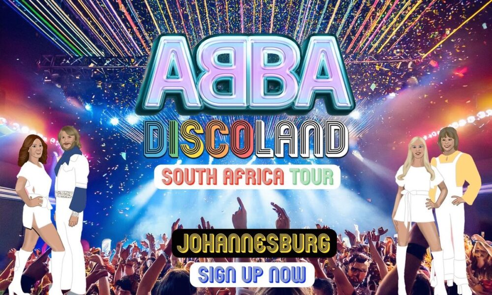 ABBA Discoland Johannesburg, ABBA tribute concert, 70s disco event South Africa, Dancing Queen party, live music Johannesburg, retro nightlife 2025, glitter disco crowd, Joburg ETC