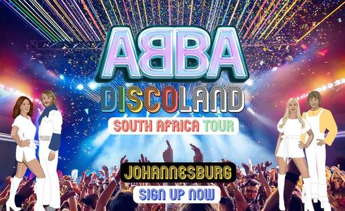ABBA Discoland Johannesburg, ABBA tribute concert, 70s disco event South Africa, Dancing Queen party, live music Johannesburg, retro nightlife 2025, glitter disco crowd, Joburg ETC