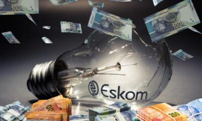 Eskom power station in South Africa, electricity pylons, taxpayer bailout, rising tariffs, energy crisis, municipal debt, South African economy