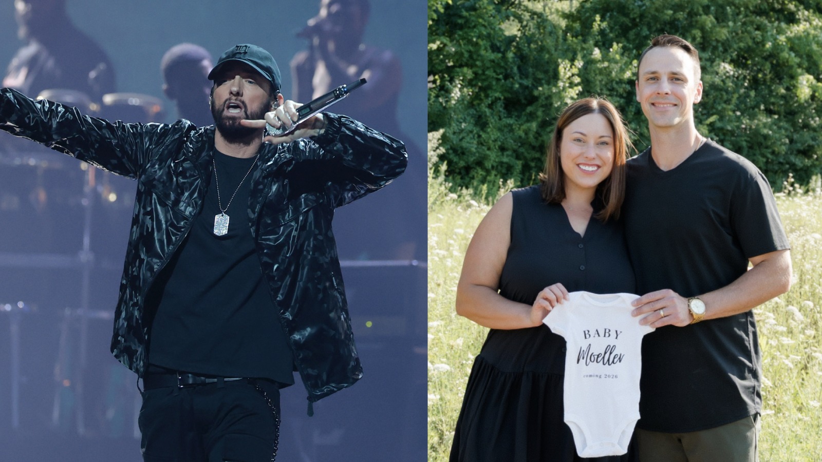 Eminem grandfather again, Alaina Marie Scott baby news, Matt Moeller pregnancy reveal, Eminem daughter Alaina expecting, Baby M announcement, Hailie Jade congratulates sister, Mathers family celebration, celebrity baby announcement, Eminem family news, Joburg ETC