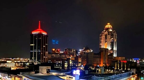 Sandton city views, Gautrain Sandton station, Central One Restaurant dishes, South African cuisine Sandton, Vonique van Zyl chef, rooftop pool deck Joburg, Johannesburg weekend dining, Joburg ETC