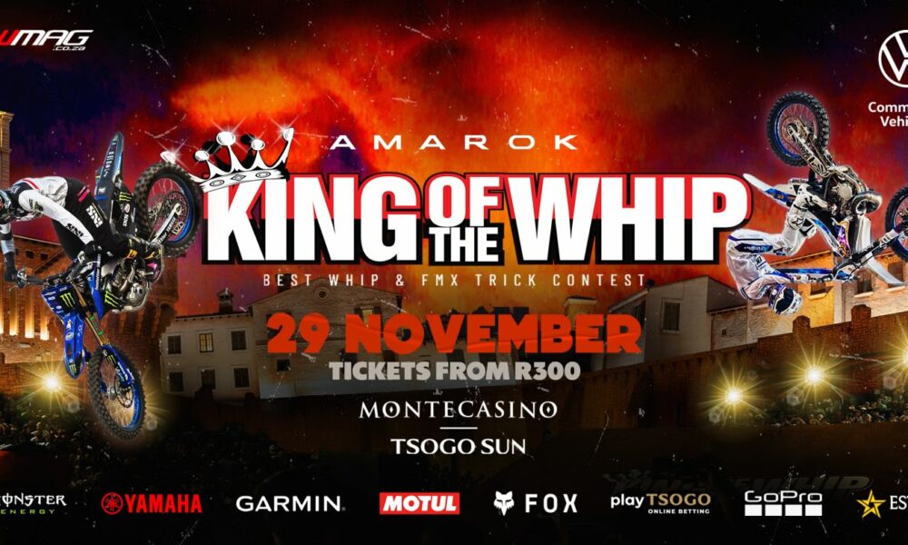 King of the Whip 2025, freestyle motocross Johannesburg, Montecasino Fourways, Julien Vanstippen, Pat Bowden, Dallan Goldman, motocross riders airborne, Joburg ETC