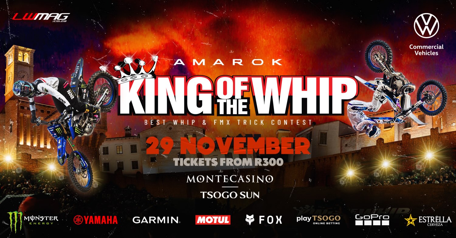King of the Whip 2025, freestyle motocross Johannesburg, Montecasino Fourways, Julien Vanstippen, Pat Bowden, Dallan Goldman, motocross riders airborne, Joburg ETC