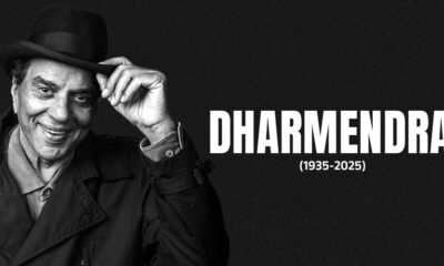 Dharmendra smiling on a red carpet, Dharmendra in action sequence from a 1980s Bollywood film, Dharmendra with co-star Hema Malini at film premiere, Bollywood He-Man Dharmendra portrait, Dharmendra filming Sholay scene, Tribute crowd at Dharmendra funeral Mumbai Joburg ETC