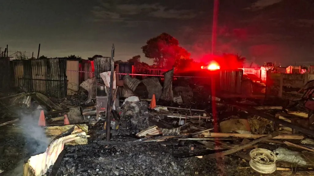Ekurhuleni shack fire, Steve Biko Informal Settlement, Etwatwa tragedy, firefighters Gauteng, family of five fire victims, disaster management South Africa, Joburg ETC