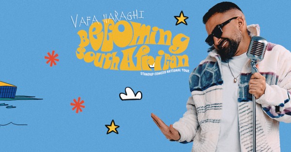 Vafa Naraghi live show, Johannesburg comedy night, South African identity event, cultural storytelling Joburg, Becoming South African performance, Joburg ETC