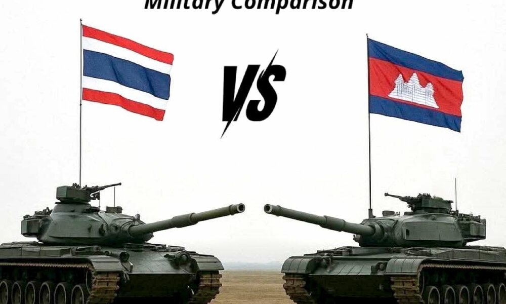 Thailand Cambodia border conflict, military comparison 2025, Southeast Asia clashes, evacuations Thailand, evacuations Cambodia, regional tensions graphic, Joburg ETC
