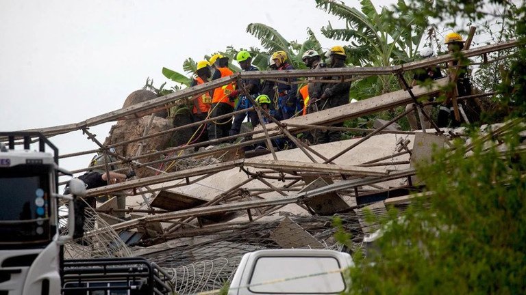 Redcliffe temple collapse, KwaZulu-Natal building collapse, rescue workers South Africa, temple construction accident, community tragedy Redcliffe, Joburg ETC