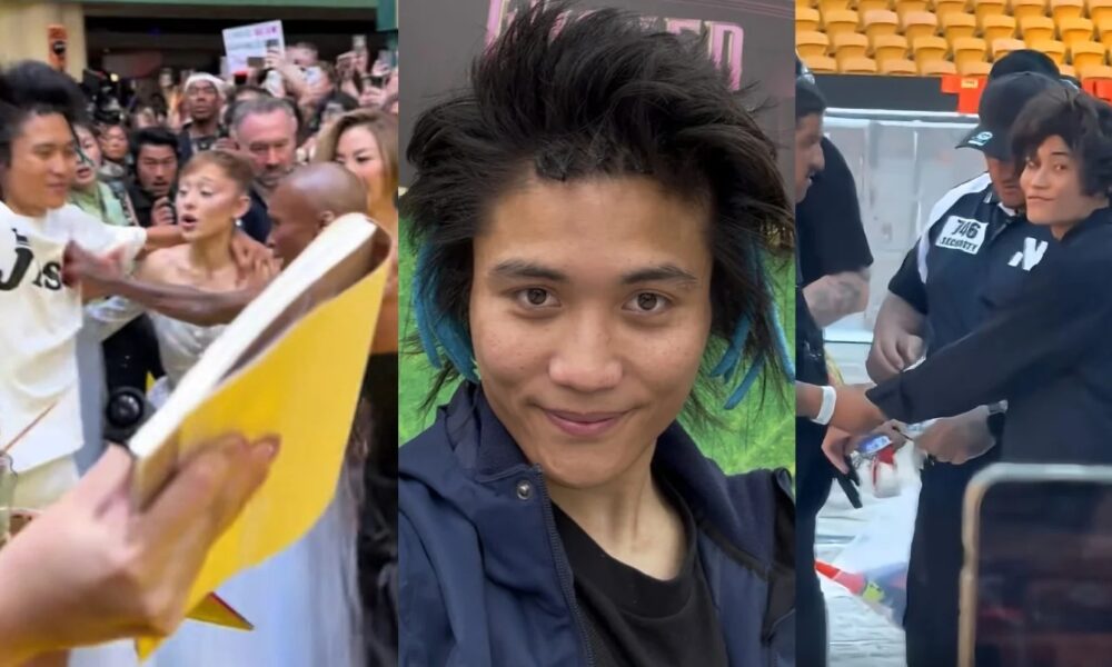 Joburg ETC, Pyjama Man ejected from Lady Gaga concert, Johnson Wen removed by security at Brisbane gig, Lady Gaga concert security incident 2025, Concert crowd reaction booing celebrity intruder