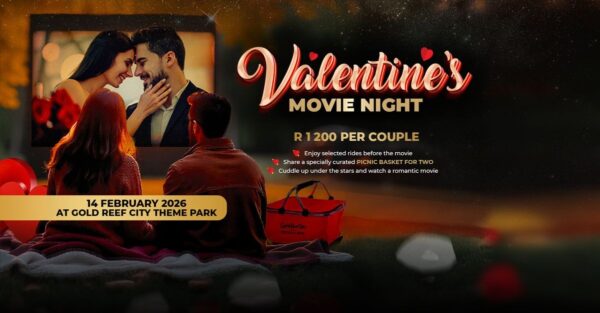 Valentine’s movie night Johannesburg, Gold Reef City Valentine’s event, outdoor cinema Johannesburg, The Notebook movie night, romantic picnic Gold Reef City, Valentine’s Day date Joburg, Joburg ETC, Gold Reef City under the stars, Valentine’s Day movie night Joburg, open air cinema Gold Reef City, couples picnic Johannesburg, romantic events February Joburg, Joburg ETC