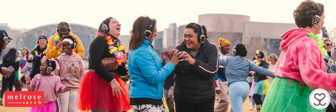 Secret Sunrise Johannesburg, silent disco dance Joburg, Melrose Arch Piazza event, wellness movement Johannesburg, morning dance experience, Joburg ETC