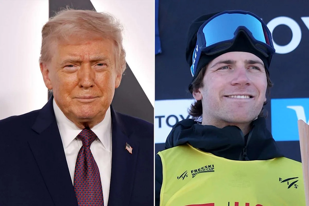 Hunter Hess freestyle skier, Trump Truth Social post, Winter Olympics Italy 2026, Team USA athlete press conference, Olympic halfpipe skiing, political debate in sport, US Olympic team support, international Winter Games atmosphere, Joburg ETC