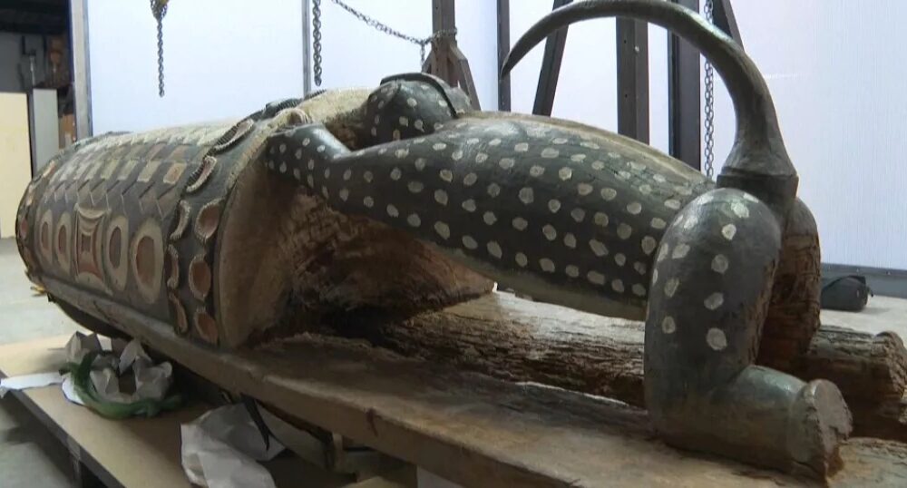 Djidji Ayokwe sacred drum, Ivory Coast cultural heritage, Ebrie Atchan talking drum, France colonial artifact return, Quai Branly Museum ceremony, UNESCO restitution Africa, African heritage repatriation, Ivory Coast Minister of Culture ceremony, Joburg ETC