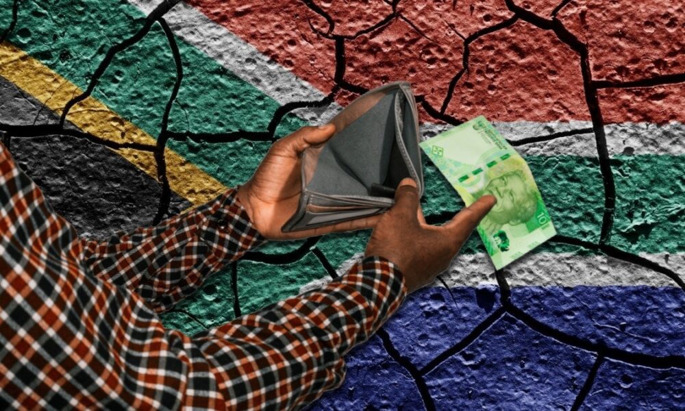 South Africa economy decline, per capita GDP South Africa chart, load shedding impact businesses, Eskom power crisis South Africa, South African households cost of living, Johannesburg skyline economy, BRICS South Africa growth expectations, South Africa infrastructure challenges, Joburg ETC