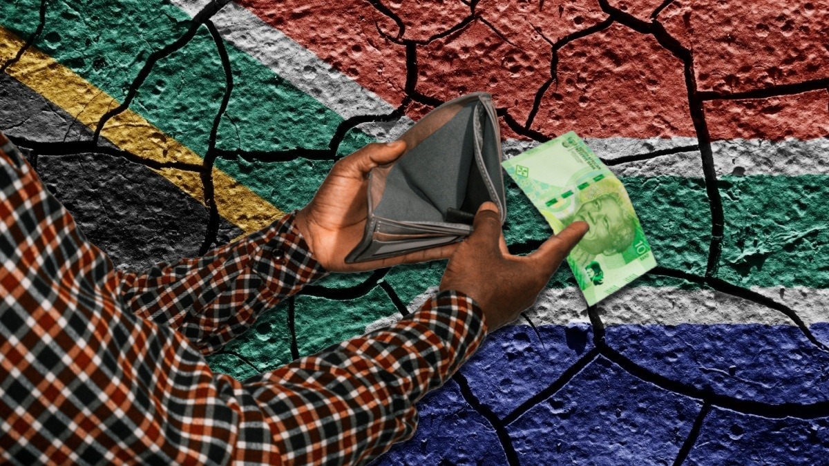 South Africa economy decline, per capita GDP South Africa chart, load shedding impact businesses, Eskom power crisis South Africa, South African households cost of living, Johannesburg skyline economy, BRICS South Africa growth expectations, South Africa infrastructure challenges, Joburg ETC